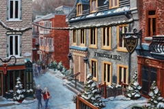 Escalier enneigé, 40x30 po